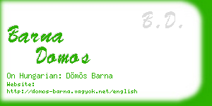 barna domos business card